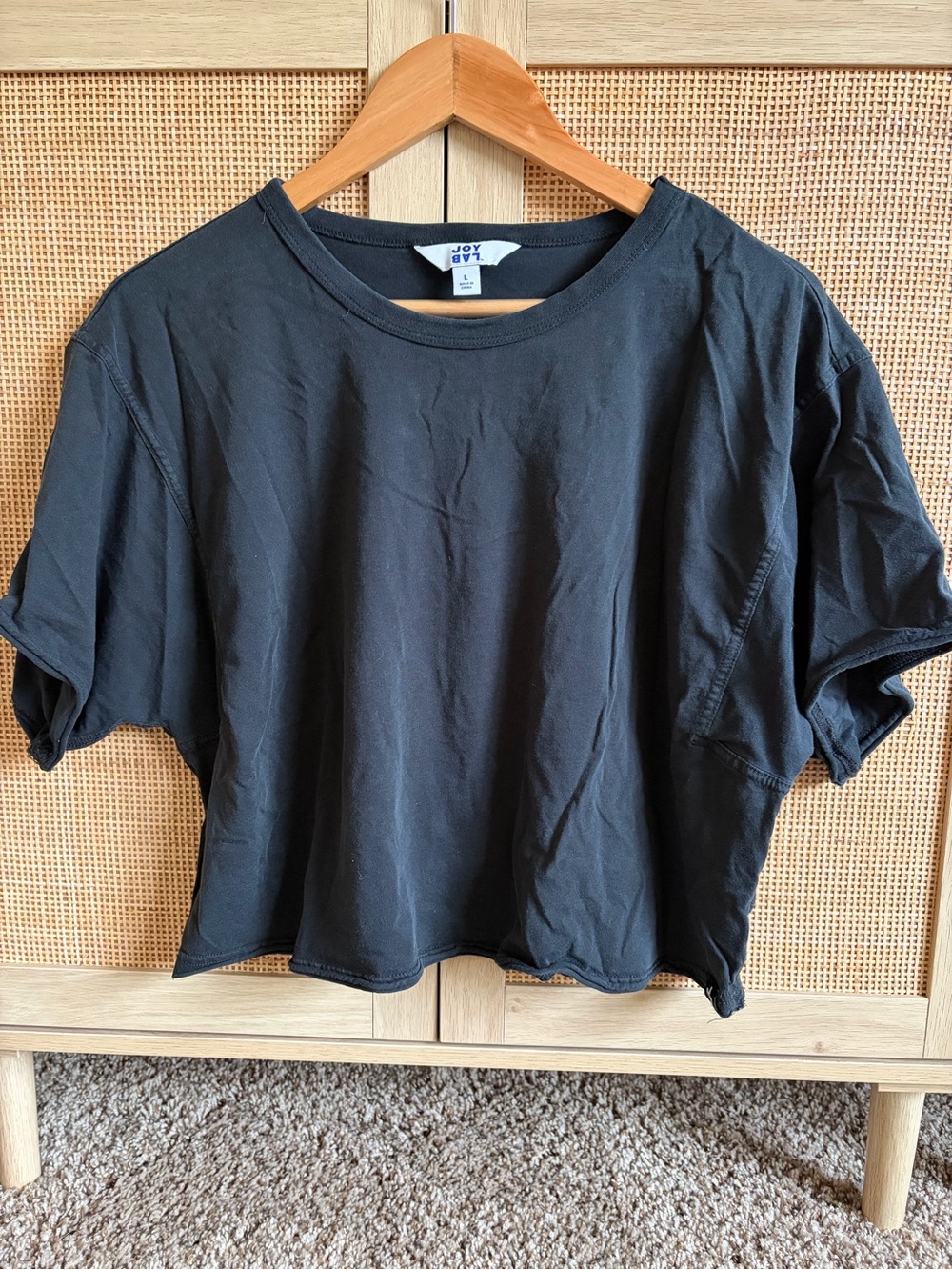 JoyLab Black Cropped Crew Tee